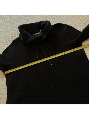 Lauren Ralph Lauren Black Waffle Knit Cowl Neck Long Sleeve Sweater Sz S Small thumbnail 5