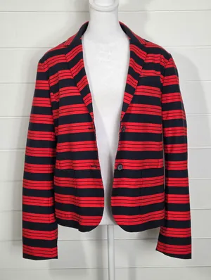 GAP The Academy Red and Black Striped Blazer size 8 thumbnail 5