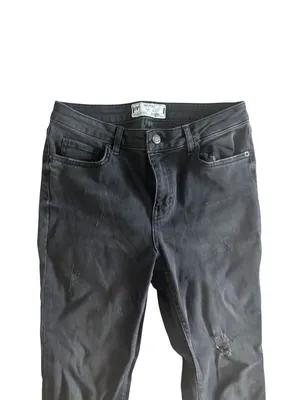 FREE PEOPLE Black Frayed Cigarette Ankle Jeans Size 27 thumbnail 6