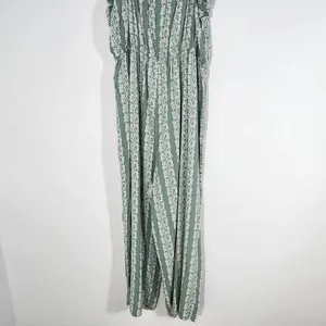 AUW Green Wide Leg Jumpsuit with Paisley Print and Cropped Pants NWT Size XL thumbnail 5