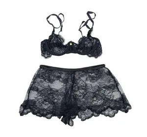 Gooseberry Intimates - Dainty Bra & You Shorts in Black thumbnail 1