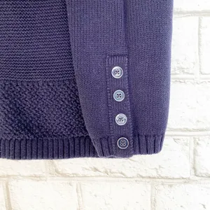 Talbots 100% Cotton Navy Blue Knit Sweater Medium thumbnail 2