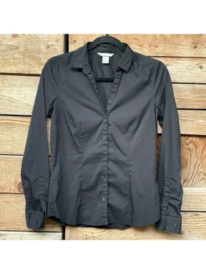 H&M Button-Up Shirt | Black, 8 thumbnail 2