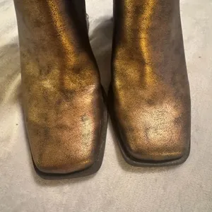 Wonderly dressy Boots Women’s sz 7M bronze high block heels booties Oakley brown thumbnail 3