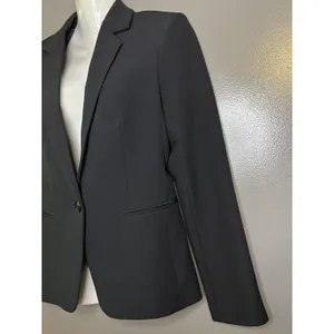 Express Blazer Womens 6 Black One Button Lined Stretch Notch Lapel Suit Jacket thumbnail 4