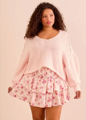Arula Laney Baby Pink Crop Sweater NWT 1X thumbnail 1