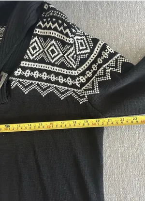 Vtg Lauren Ralph Lauren Knitted Fair Isle Sweater L Fisherman Black Nordic thumbnail 8