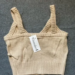 2 piece set winter turtleneck crop sweaters vest backless‎ knitted new ju… thumbnail 7