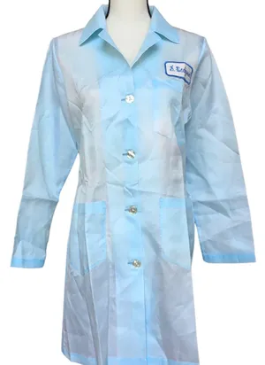 Vintage 70s Nurse Maid Uniform Costume D. Bedgood Blue Polyester Long Sleeve thumbnail 1