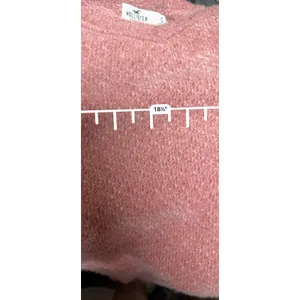 Hollister Womens Small Pink V-Neck Fuzzy Knit Balloon‎ Sleeve Sweater thumbnail 7