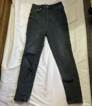 Free People We The Free High Rise Distressed Black Jeans 28 Casual Bikercore thumbnail 3