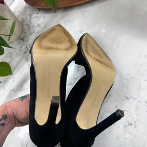 Banana Republic Madison Black Suede d'Orsay Pointed Toe Stiletto Pumps Size 8 thumbnail 6