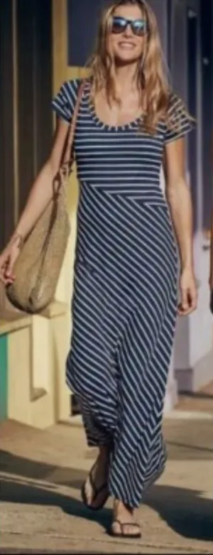 Athleta Maxi Dress Navy White Size XS thumbnail 1