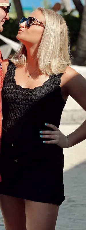 These Three Boutique Crochet waist tie mini dress thumbnail 1