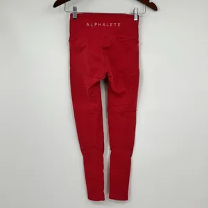 Alphalete Revival R6 Leggings Coral Red Size Small Work Out Gym Athletic pull on thumbnail 5
