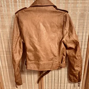 Max Studio Moto bomber Motorcycle Jacket air pilot faux leather jacket coat thumbnail 12