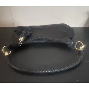 Vintage Great American Leatherworks Black Leather Shoulder Bag Purse Tassel thumbnail 6