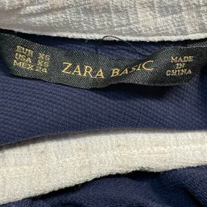 Zara Women's Navy Blue Short Sleeve Collared Polo Zip Shift Mini Dress Size XS thumbnail 4