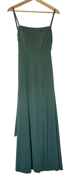 Birdy Grey maxi green formal‎ dress padded women's size XS open back side slit thumbnail 1