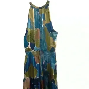 Nicole Miller Women's Sleeveless Halter Maxi Dress M‎ Multicolor Formal thumbnail 7