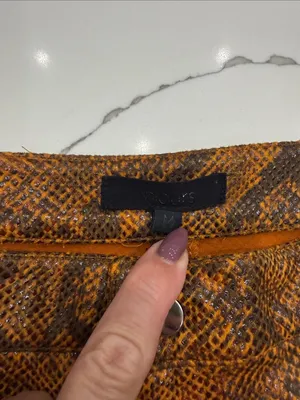 Hours Vegan Leather High-Rise Brown Snake-Print Wide-Leg Jeans thumbnail 2
