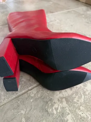 Wild Pair Islah Block Heel Knee High Boots in Red, Size 8.5, NEW thumbnail 4