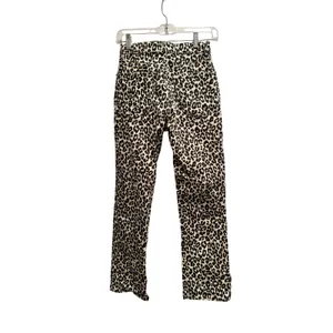 Zara Leopard Print Straight Leg Jeans Tan Black Animal‎ Print Womens 0 thumbnail 3