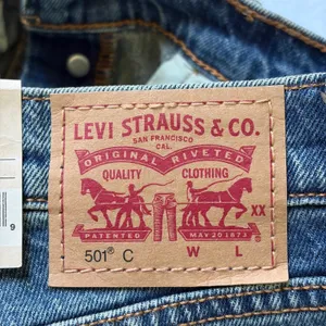 Levis 501 Curve Stretch High Rise Straight‎ Leg Blue Embellished Jeans 30x30 thumbnail 7