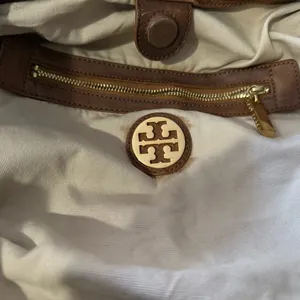 Tory Burch Shoulder Bag Canvas Leather Gold Logo Handbag Ladies Natural/Brown thumbnail 6
