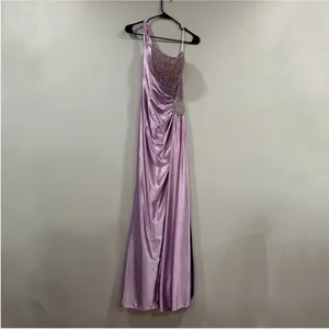 Sherri Hill 55367 Draped One Shoulder Gown Lilac Size 2 thumbnail 2