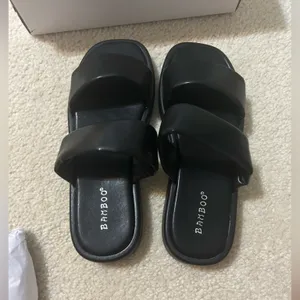 Bamboo Black Slide Sandals thumbnail 5