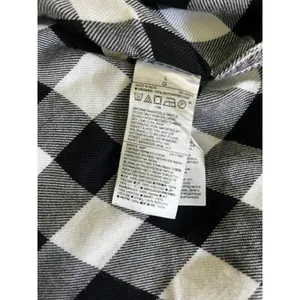 Buffalo Plaid Button Down Shirt sz Large Black White Preppy Minimalist Timeless thumbnail 8