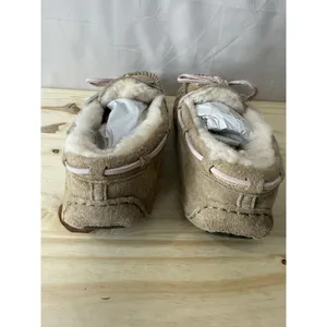 UGG Australia Women's Brown Suede Sheepskin Lined Moccasin Slippers Size 5 thumbnail 8