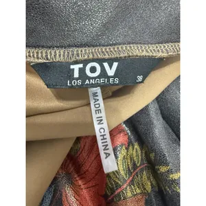 TOV Los Angeles Womens Floral Faux Leather Maxi Coat Dress Duster Jacket Size 38 thumbnail 9