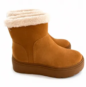 Tommy Hilfiger‎ Pillowi Women's 7.5 Platform faux fur suede Ankle Boots tan thumbnail 1
