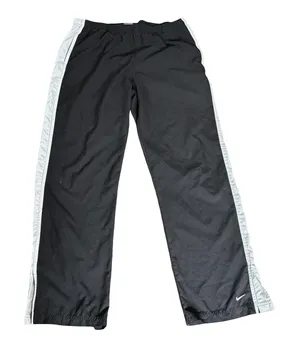Nike Vintage Y2K Track Pants Black White Side Stripe Womens Athletic Size L Wide thumbnail 1