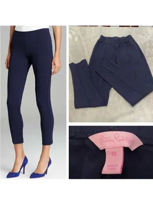 Lilly Pulitzer Pull‎ On Travel Pants Solid Navy Blue Size XS thumbnail 2