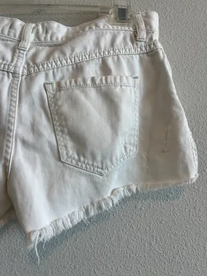 Free People white denim jeans short shorts thumbnail 3