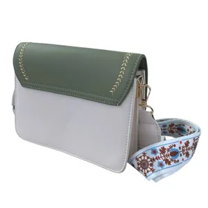 SN & Fashion Women's Green Wide Strap Fashion Flap Purse Crossbody Shoulder Bag thumbnail 2