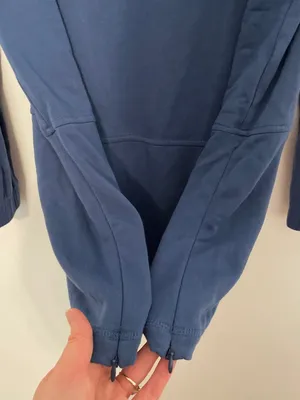 J. JILL Solid Blue Boat Neck Long Sleeve Fleece Lined Side Zip Zippers Tunic Top thumbnail 7