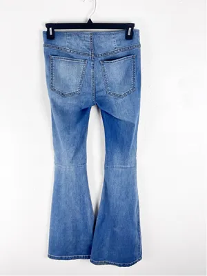 FREE PEOPLE We The Free Penny Pull-On Flare Legs Distressed Jeans, Size 27 thumbnail 2