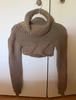 Long Sleeve Crop Top Shein thumbnail 1