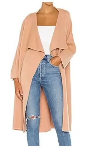 Alice+Olivia Hester rose tan oversized knit ribbed XS/S coat thumbnail 1