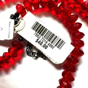 Charter Club red beaded multi strand strikezone necklace thumbnail 8