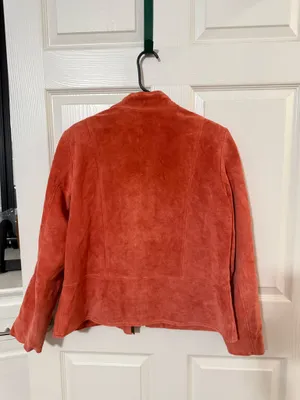 Vintage genuine leather biker jacket Orange Size L thumbnail 4