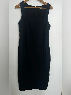 Abercrombie & Fitch Navy Square-Neck Midi Dress with Wide Straps thumbnail 4