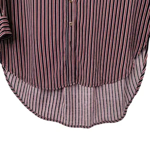 Maeve Anthropologie Striped Tunic Shirt Womens XS Button Down High Low Red Navy‎ thumbnail 7