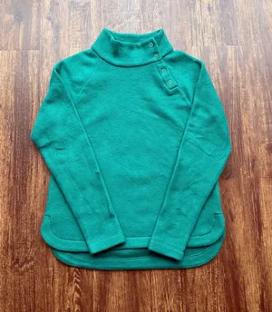 NWT Talbots Women’s Lush Green Fleece Mockneck Pullover Sweater - Size SP thumbnail 1