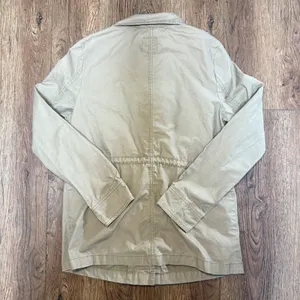 Old Navy Tan Utility Jacket Military Style Pockets 100%‎ Cotton Womens Small thumbnail 10