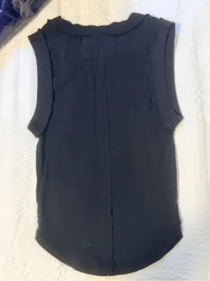 Free People Black Ribbed Crewneck Tank Top thumbnail 5